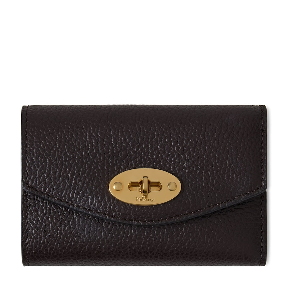 Black Leather Folded Darley Wallet