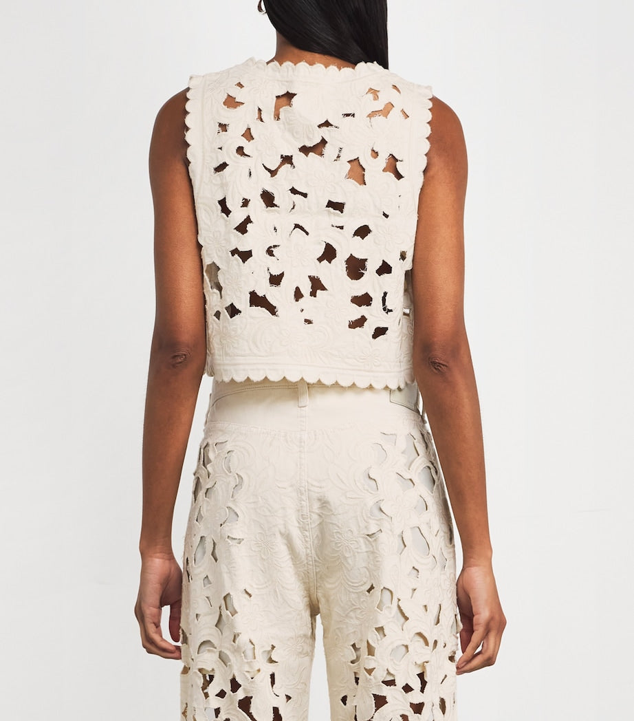 Ivory Cut-Out Coralie Vest