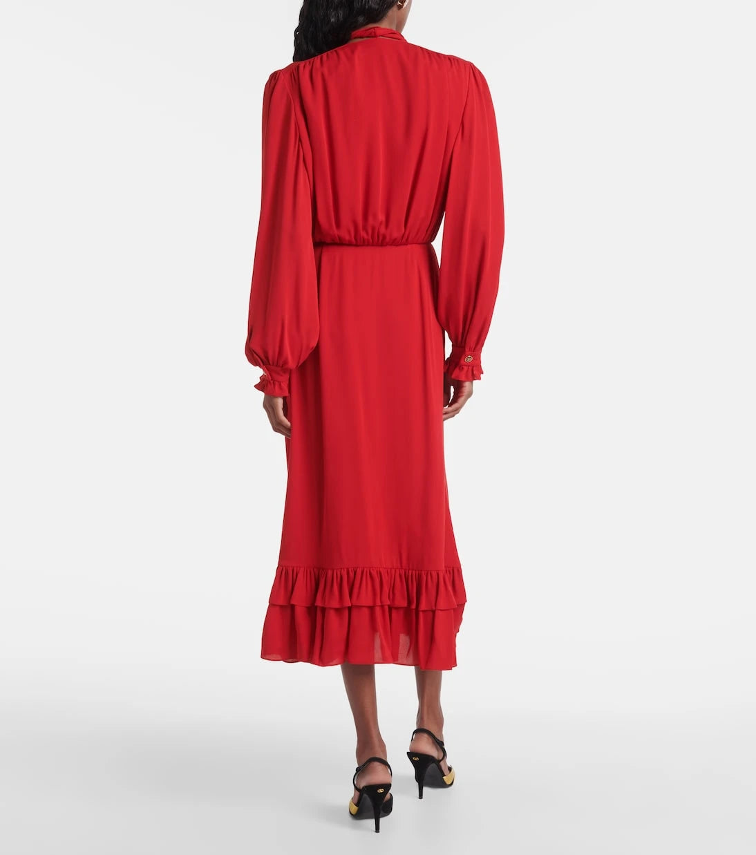 Valentino - Ruffled silk georgette midi dress