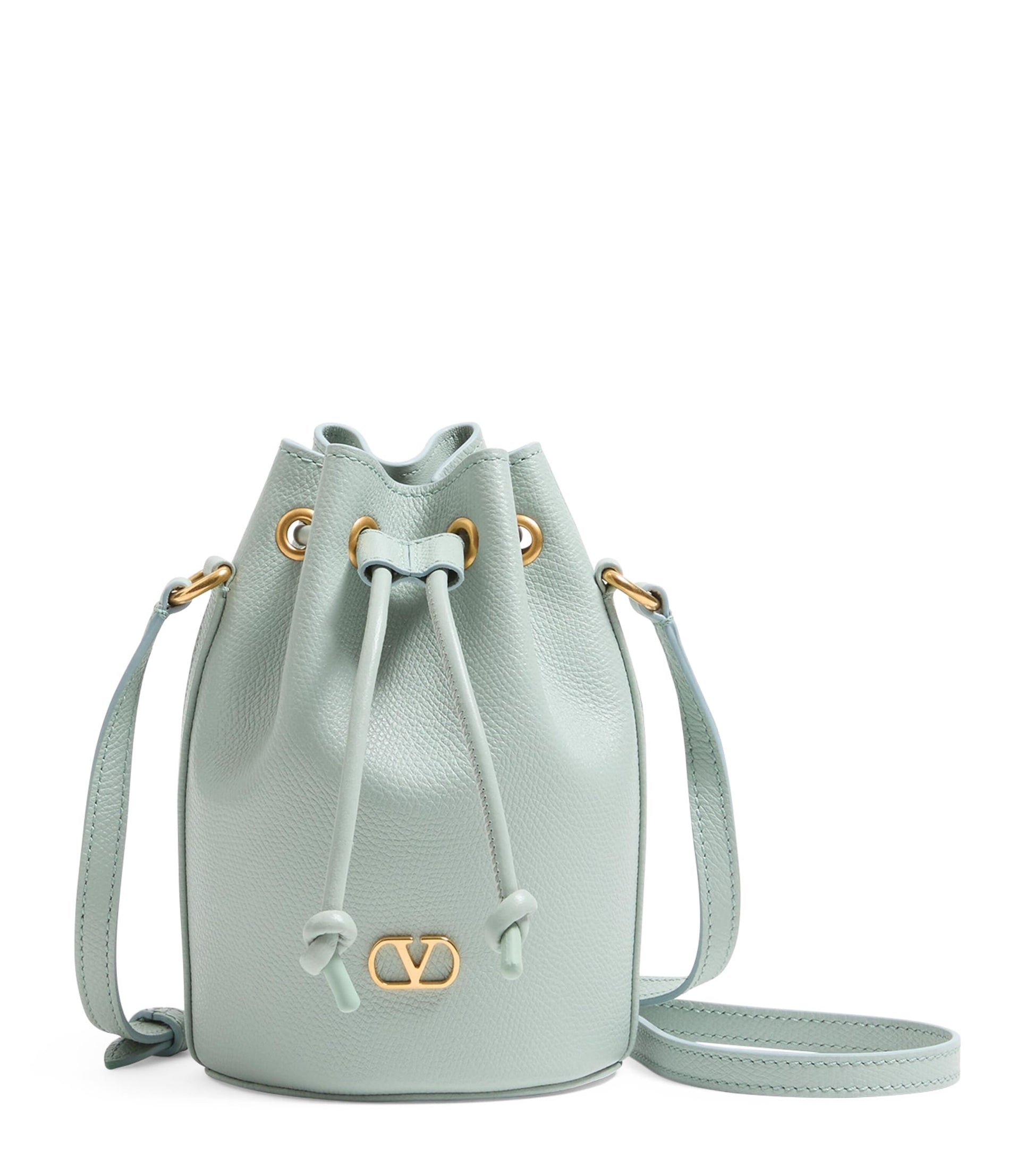 Mini Leather VLogo Signature Bucket Bag