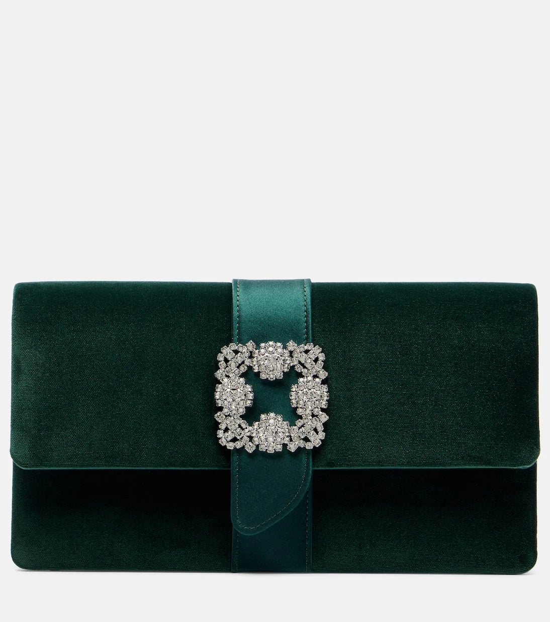Manolo Blahnik - Capri embellished velvet clutch
