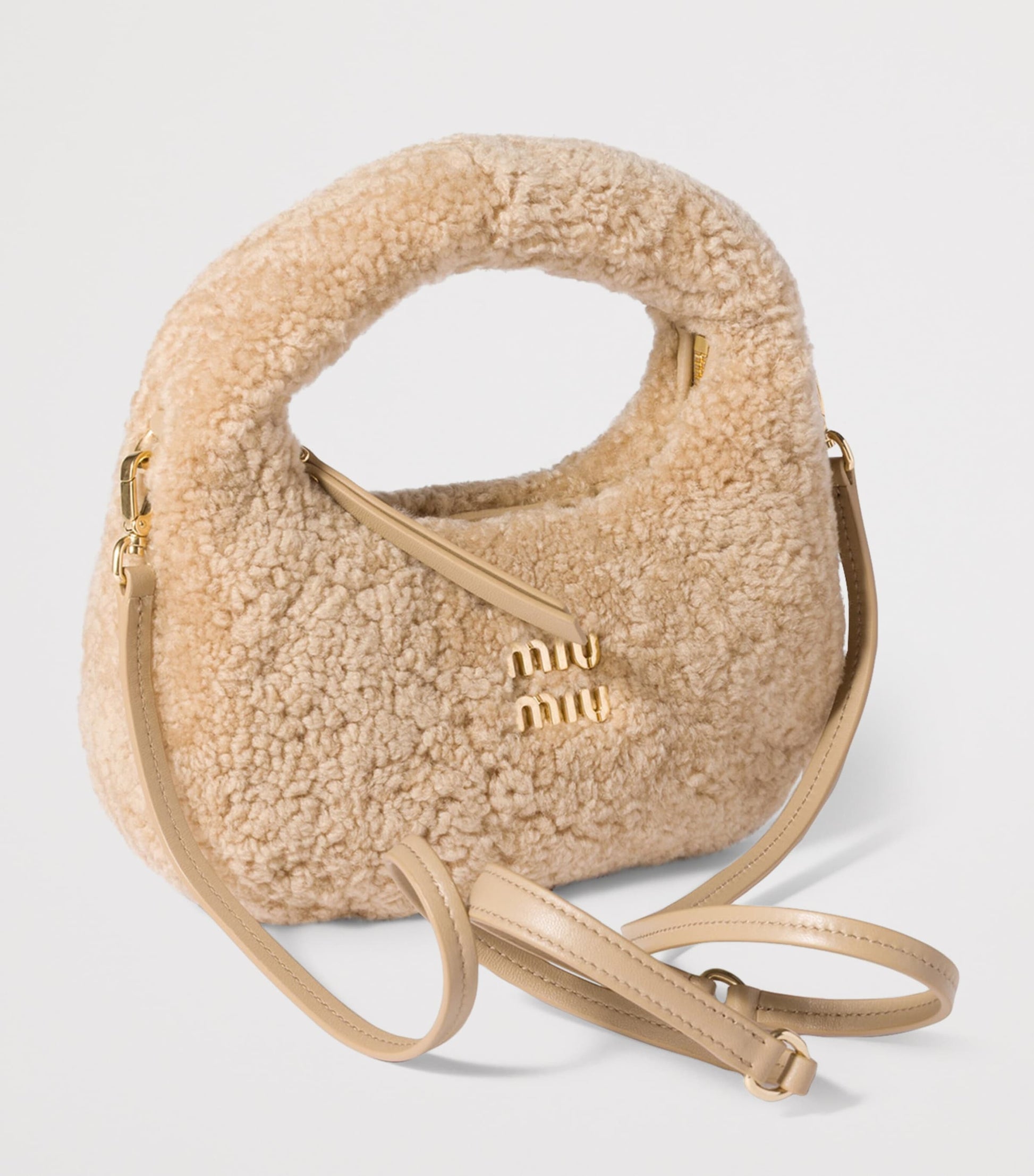 Mini Shearling Wander Top-Handle Bag