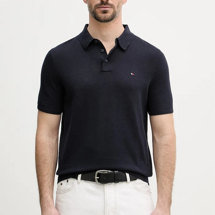 Tommy Hilfiger тениска с яка мъжка от памук