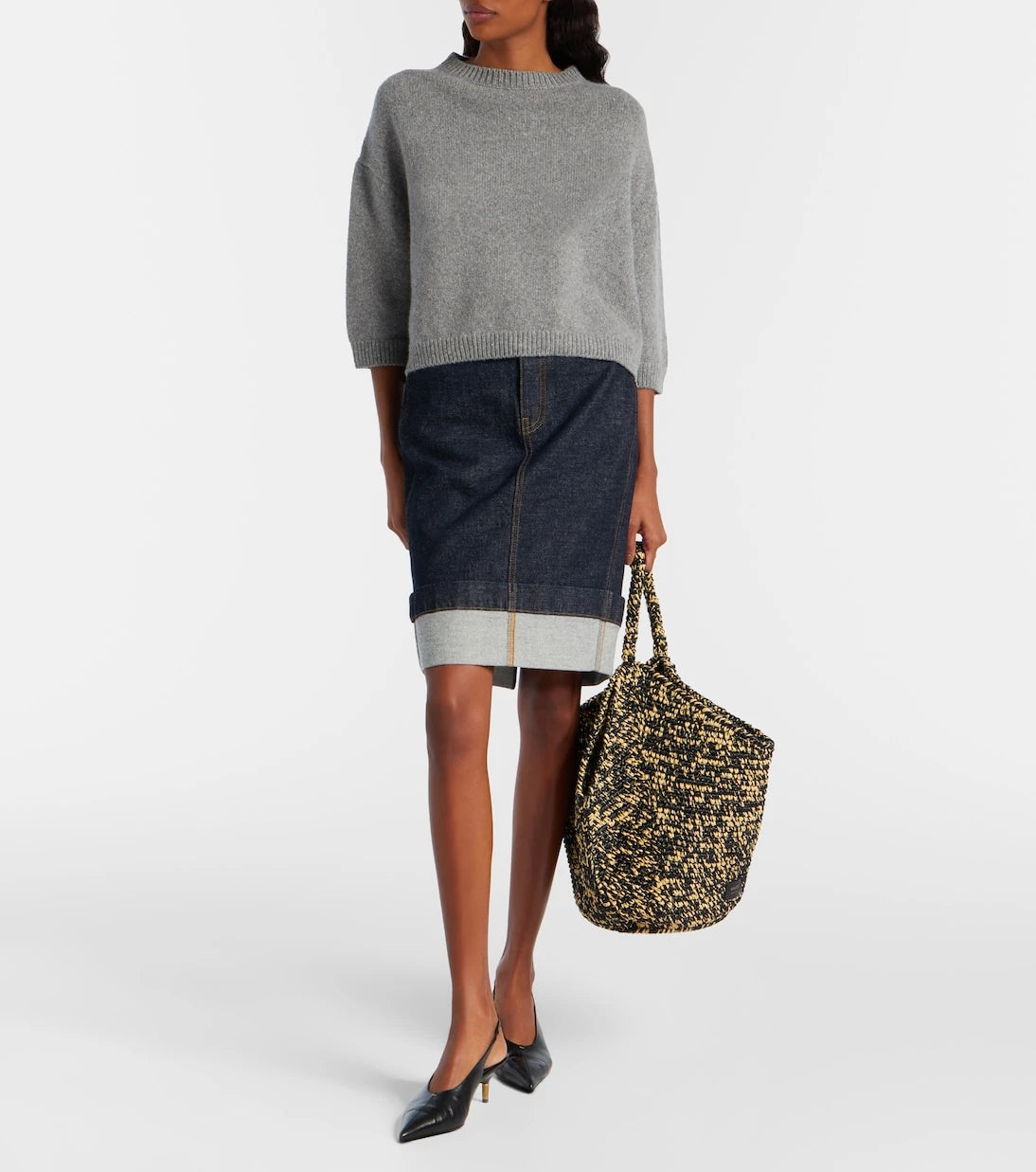 Khaite - Lotus Medium raffia tote bag