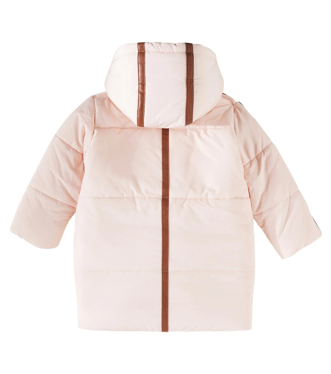 Chloé Kids - معطف منفوخ مزين بجلد صناعي
