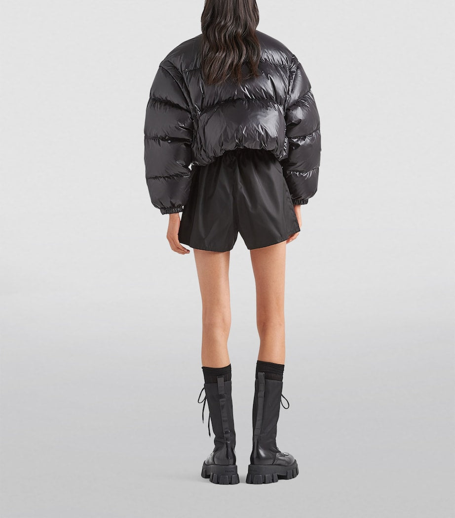 Prada Black Crop Re-Nylon Puffer Jacket
