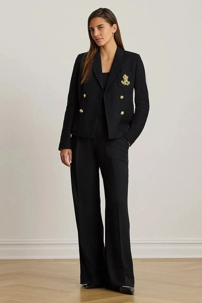 Lauren Ralph Lauren pamuklu ve elastan karışımlı kruvaze ceket