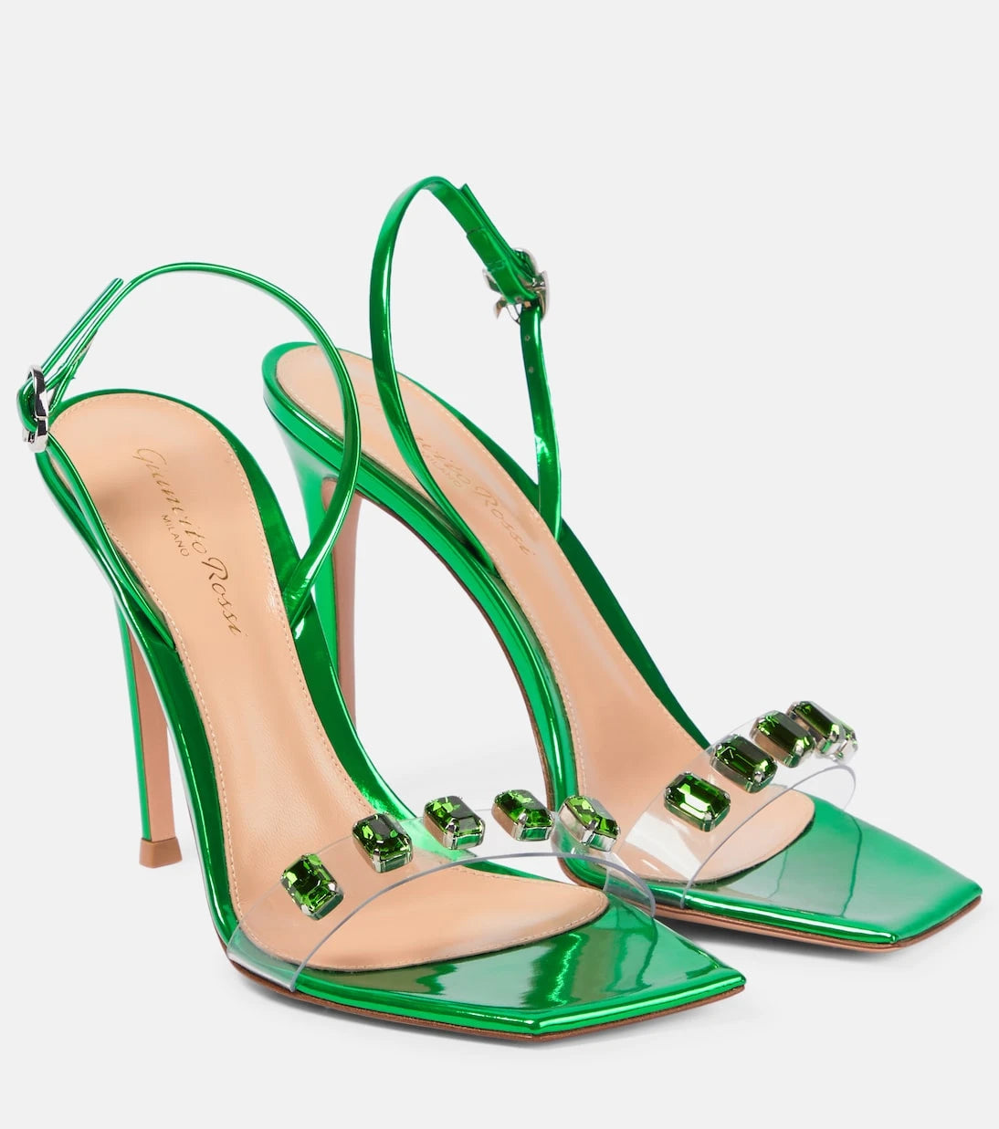 Gianvito Rossi - Ribbon Candy 105 leather sandals