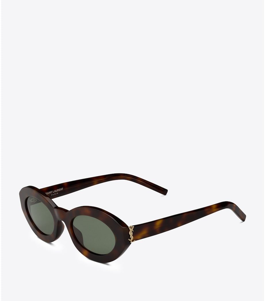 Saint Laurent Brown Tortoiseshell Cassandre Oval Sunglasses