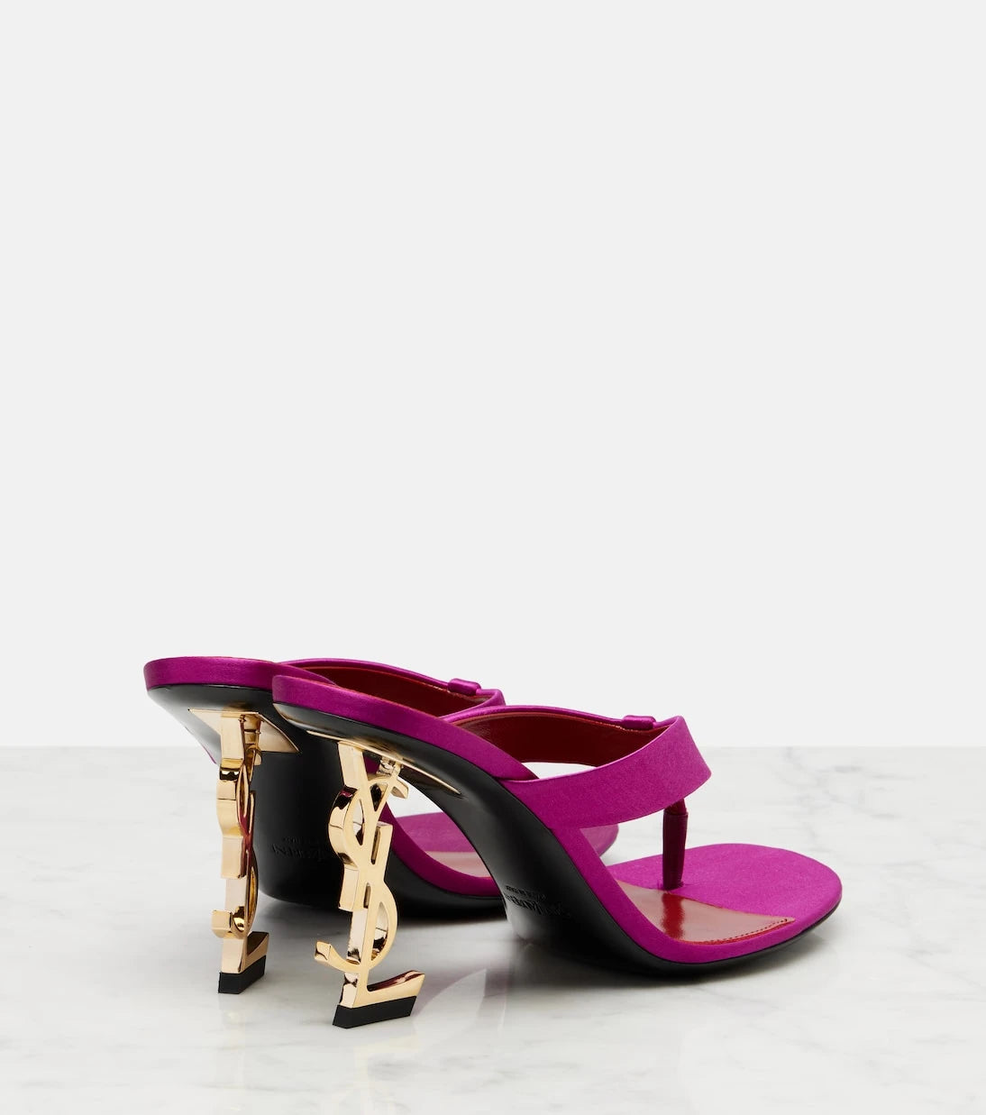 Saint Laurent - Opyum crêpe satin thong sandals