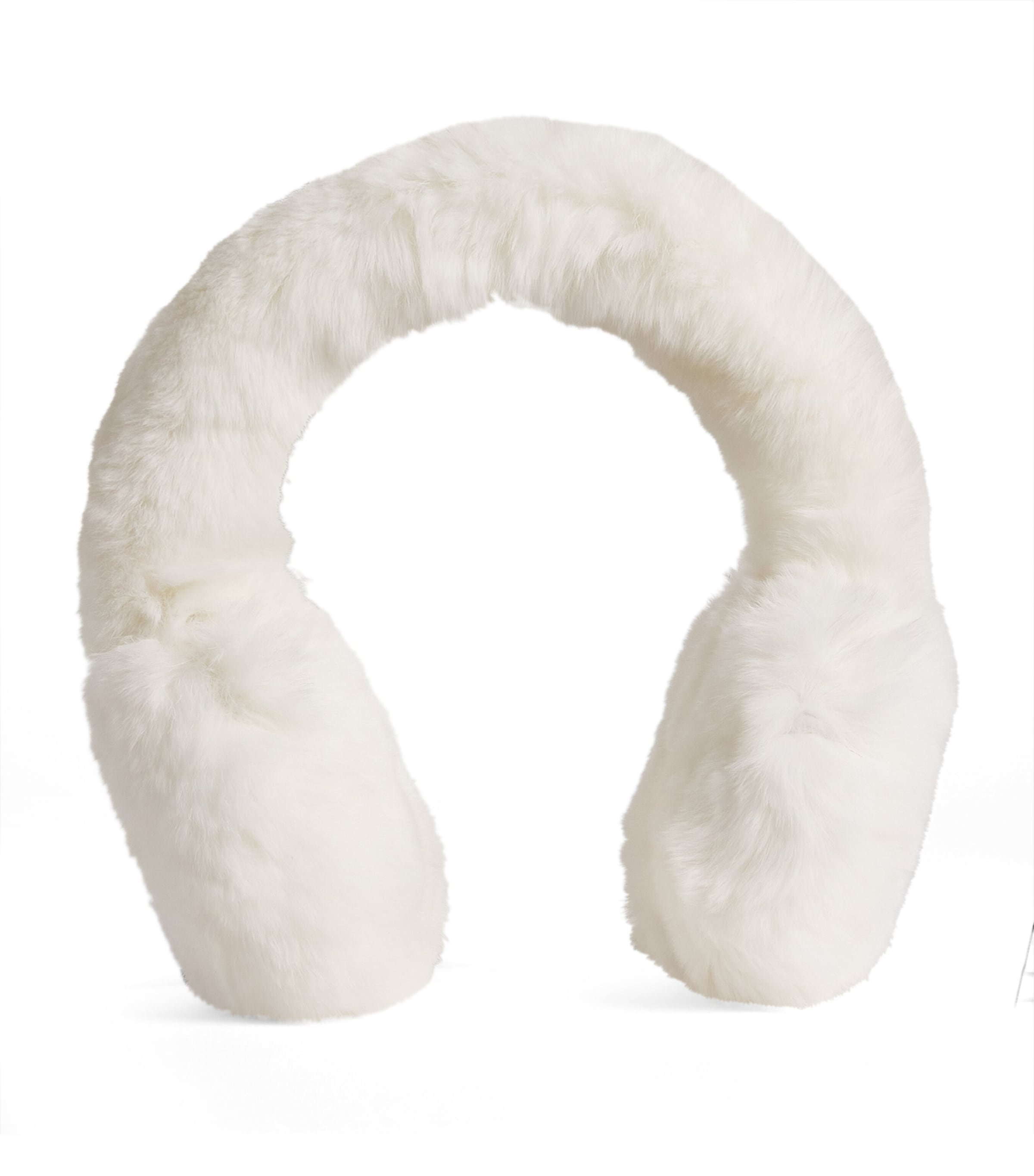 Yves Salomon White Rex Rabbit Fur Earmuffs