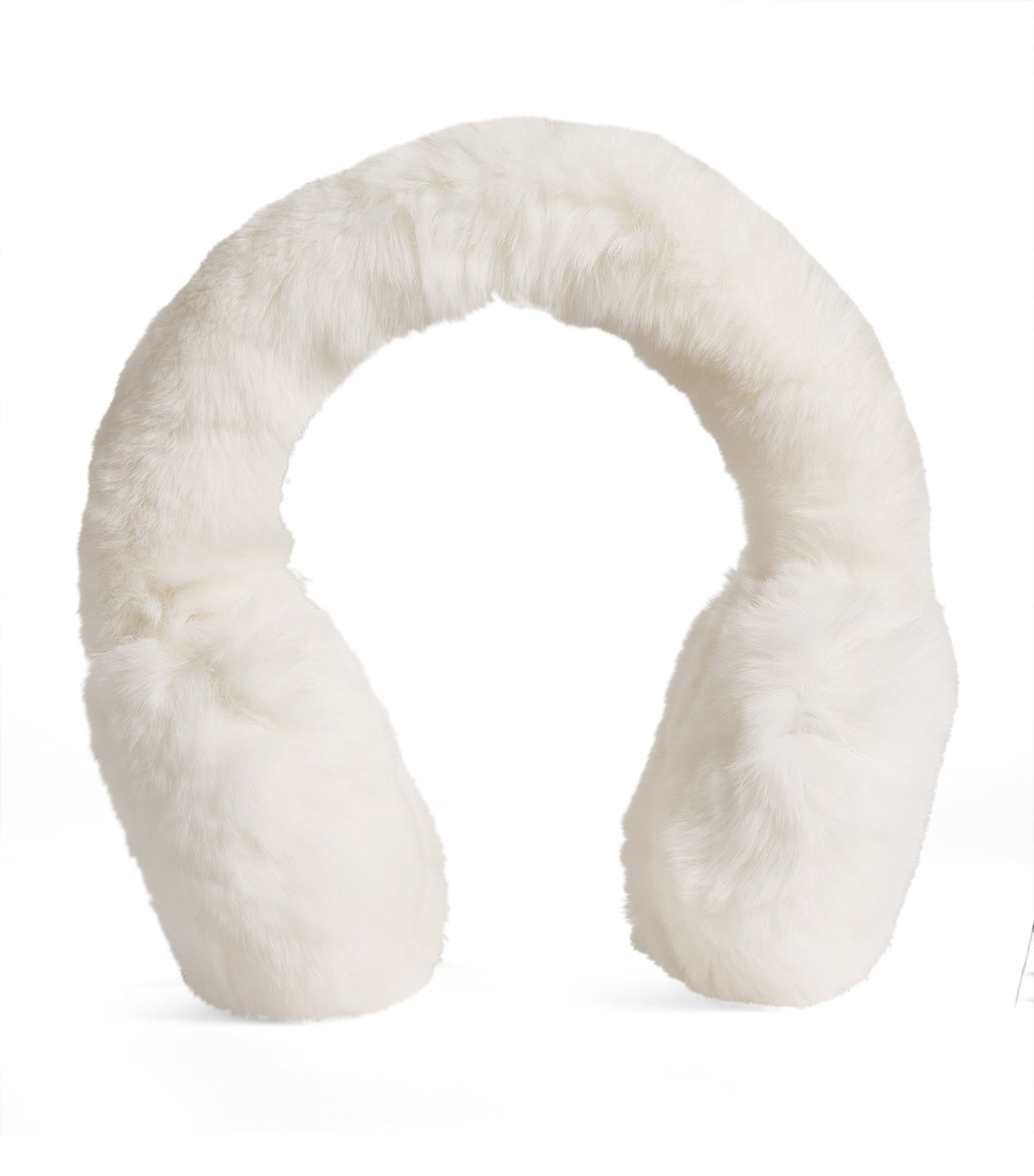 Yves Salomon White Rex Rabbit Fur Earmuffs
