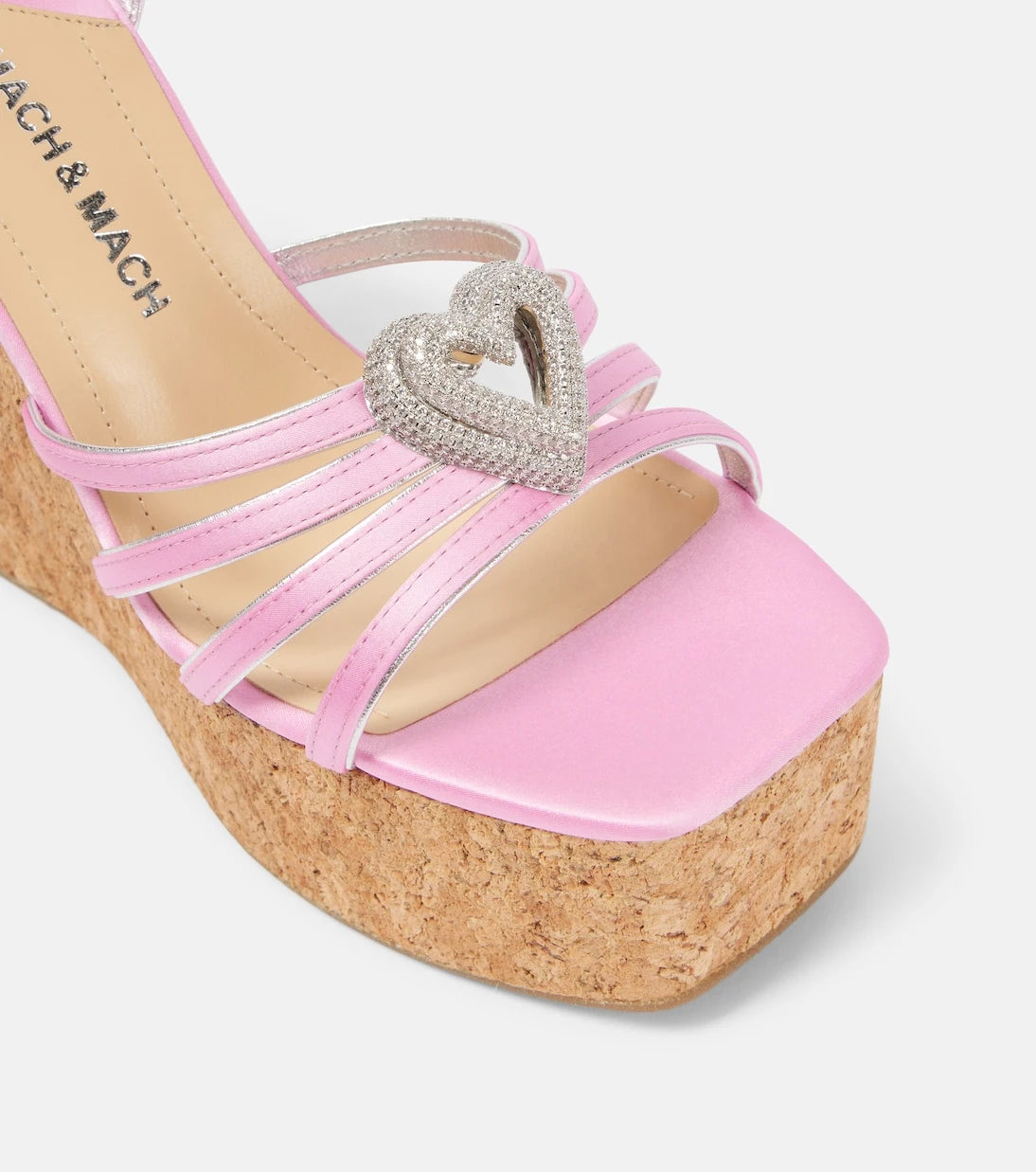 Mach & Mach - Double Heart satin sandals