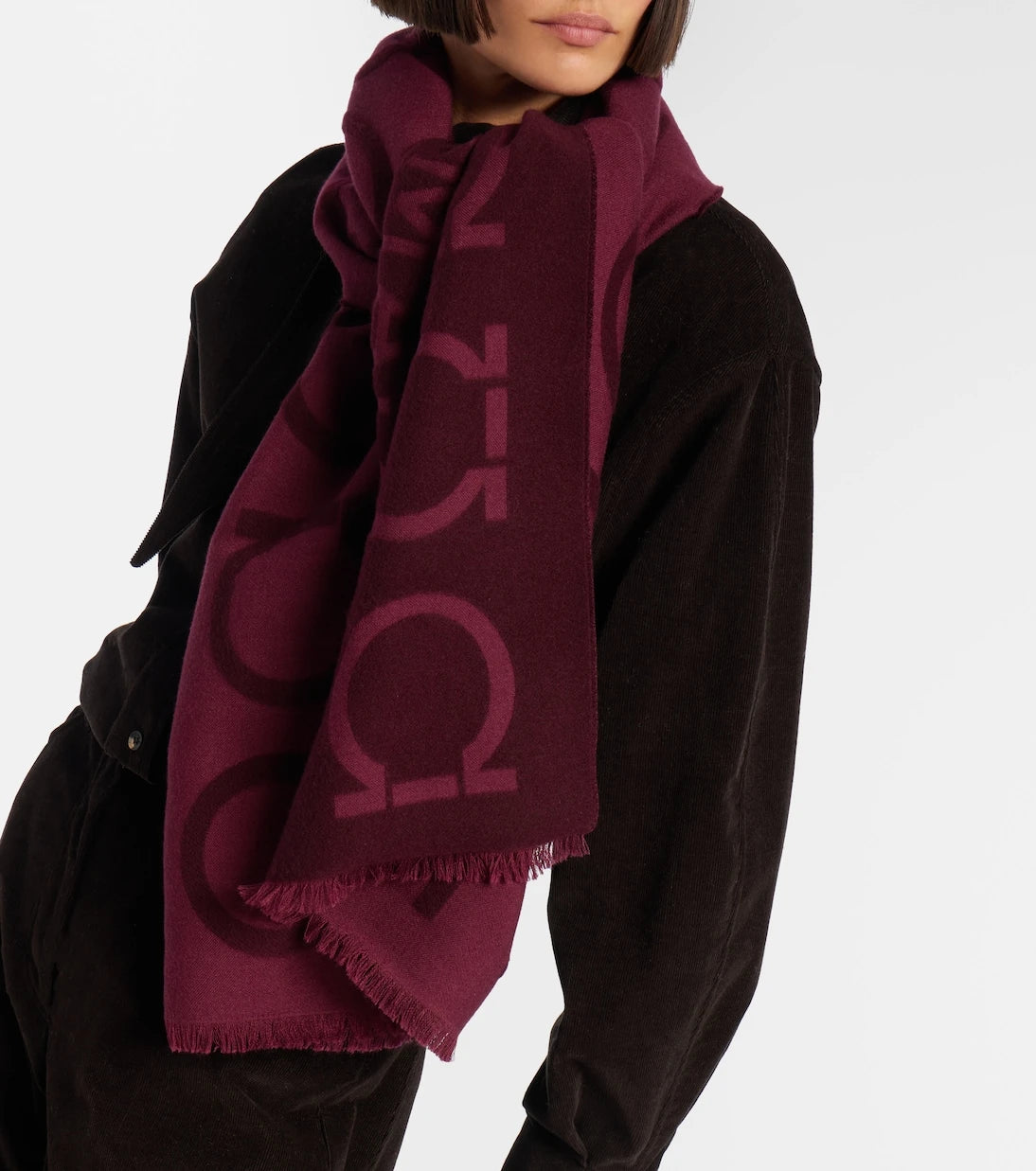 Ferragamo - Gancini wool and silk jacquard scarf