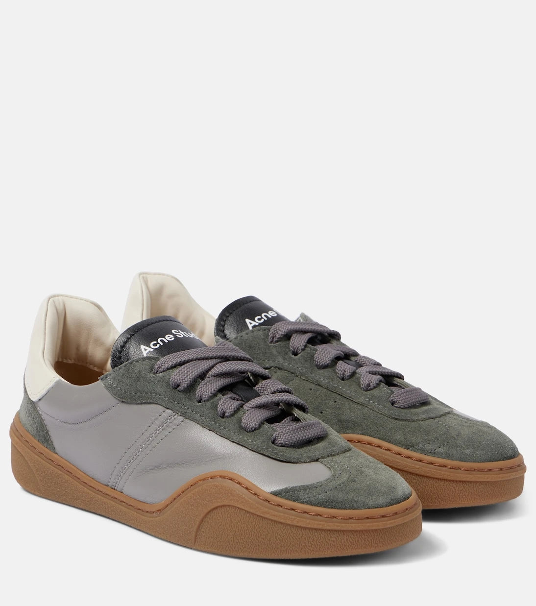Acne Studios - Bars suede and leather sneakers
