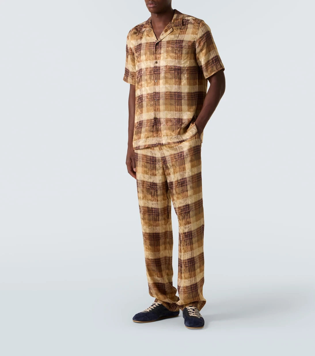 Dries Van Noten - Checked jacquard bowling shirt