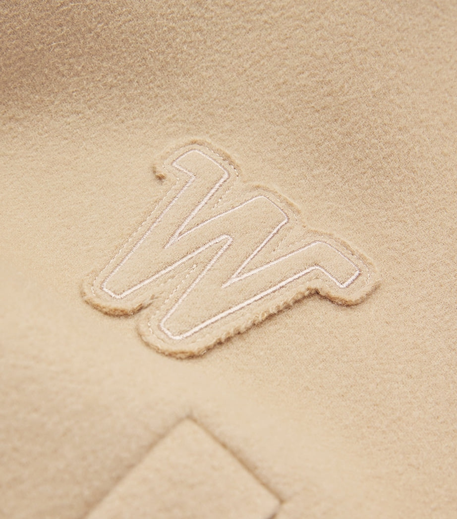 Weekend Max Mara Beige Wool-Blend Bomber Jacket