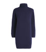 Navy Cashmere Rollneck Mini Dress