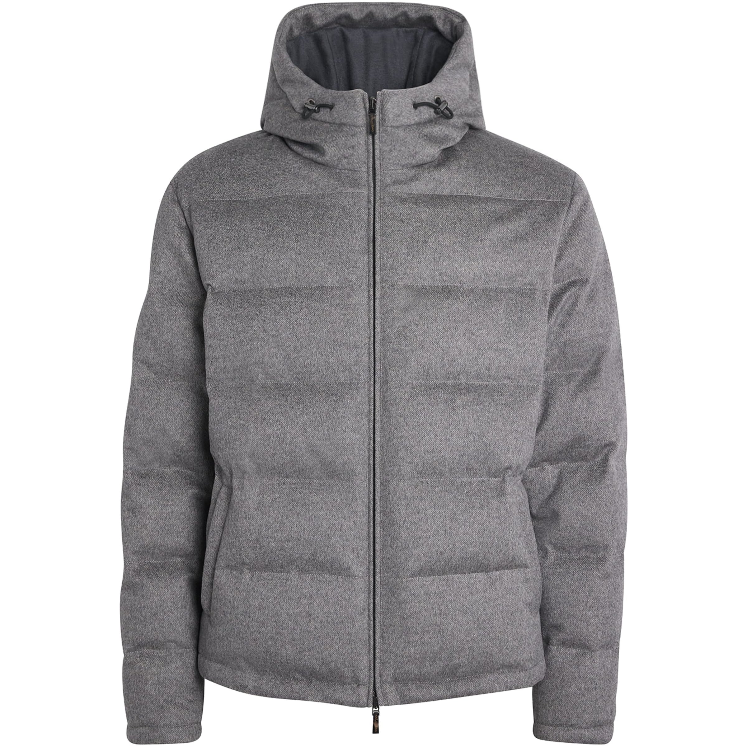 Grey Cashmere-Blend Down Jacket