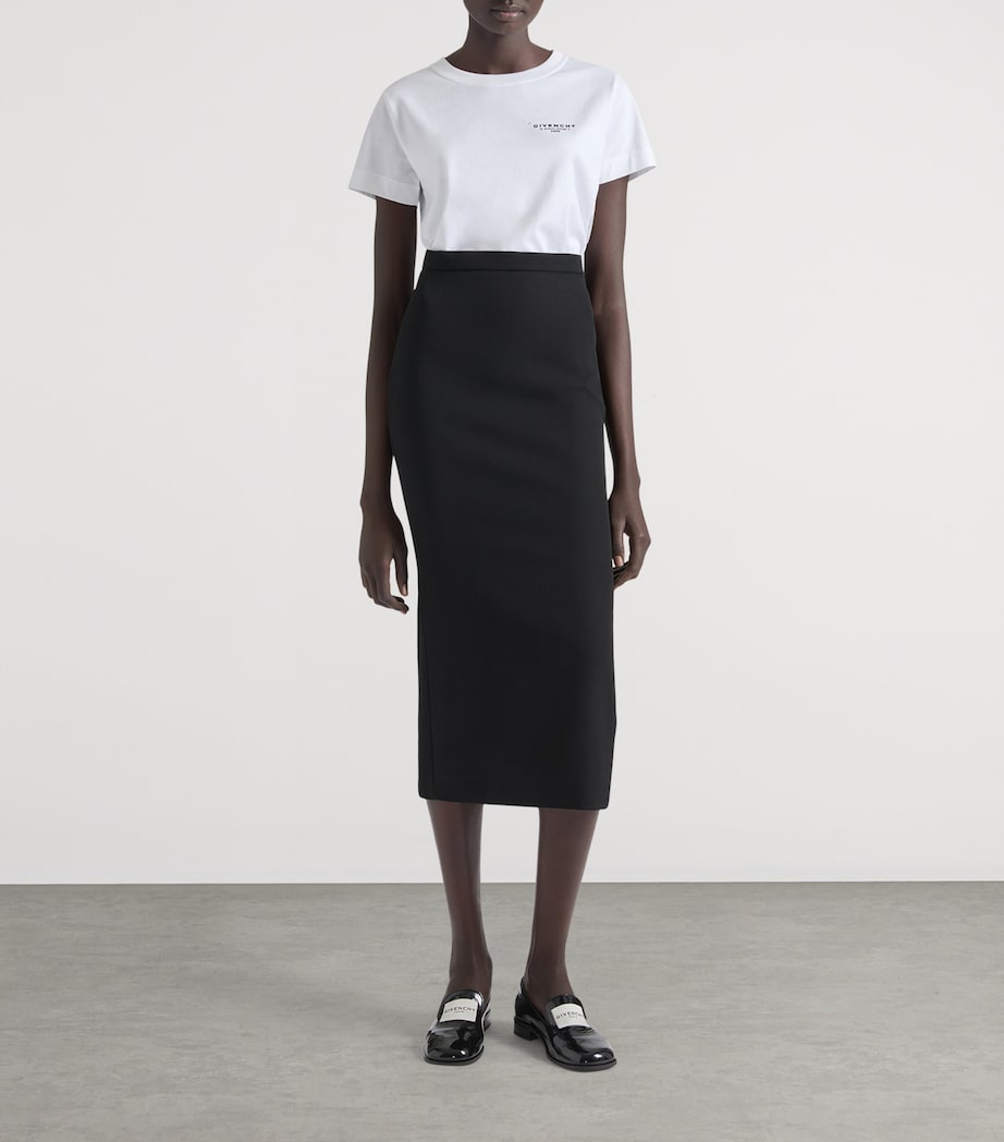 Givenchy Black Low-Waist Midi Skirt