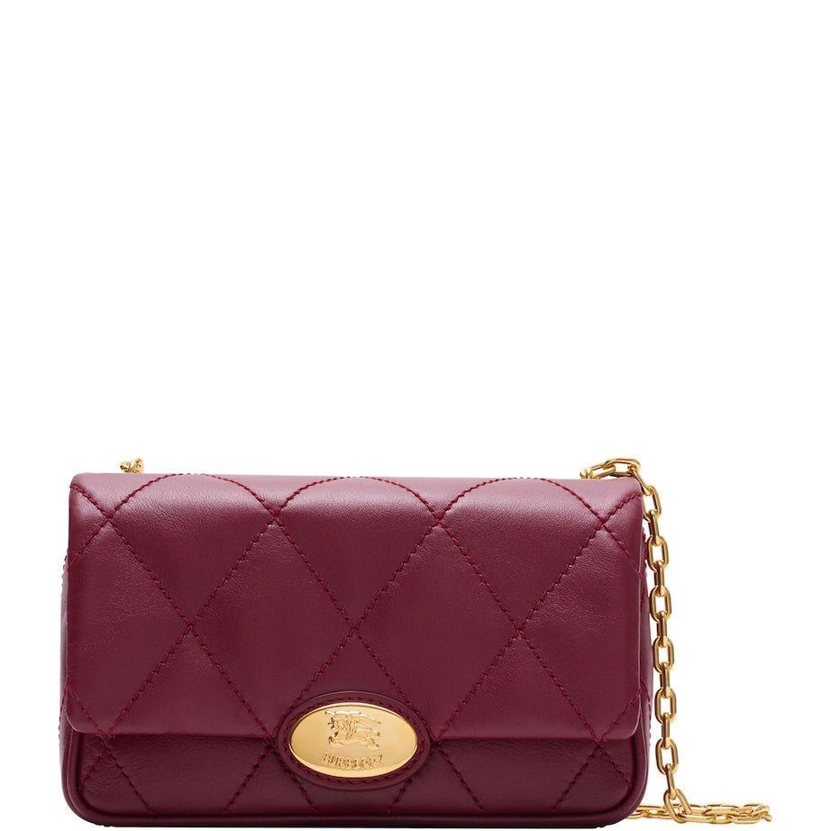 Burberry Red Leather Quilted Clutch Bag