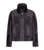 Brunello Cucinelli Black Shearling-Leather Jacket