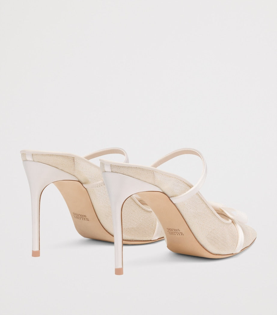 Glitter Mesh Aurora Heeled Mules 90