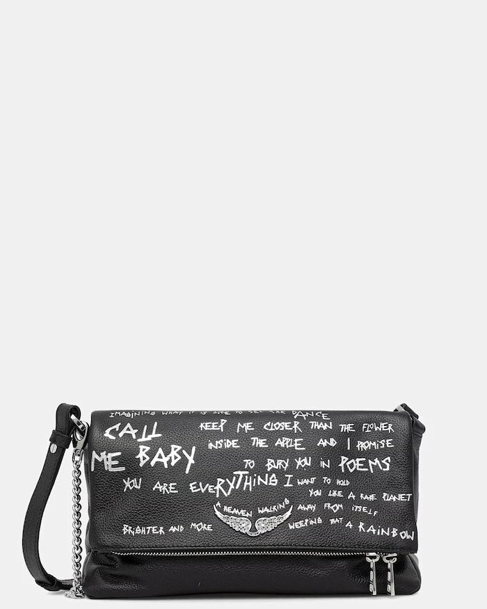 Кожена чанта ZADIG&VOLTAIRE ROCKY II GRAFFITI