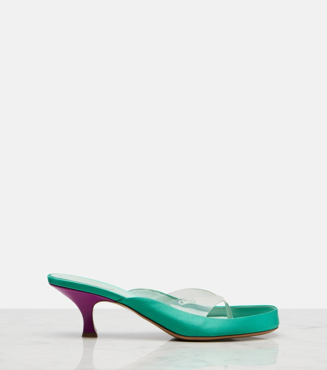 Chloé - Junie satin and TPU thong sandals