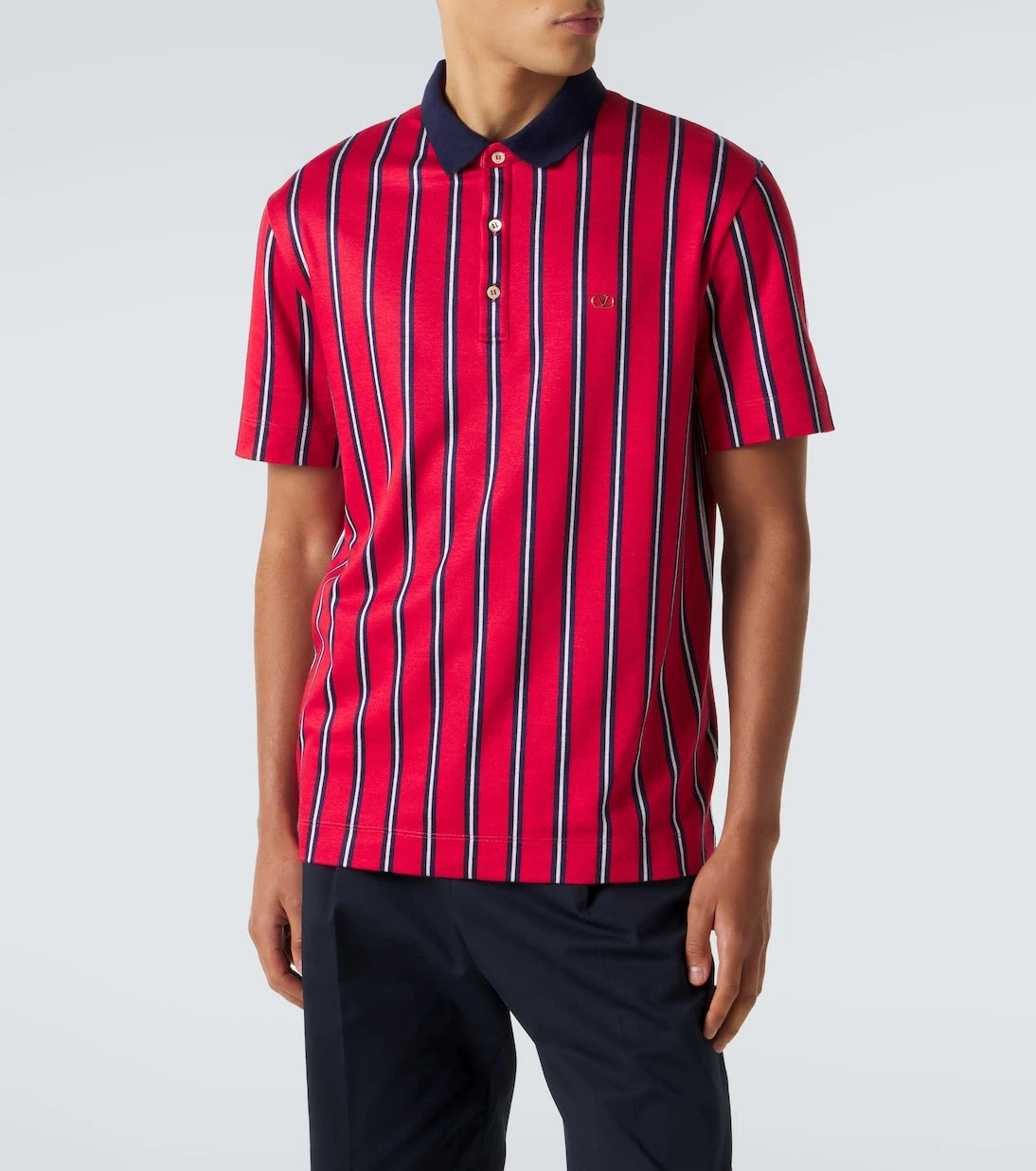 Valentino - VLogo striped polo shirt