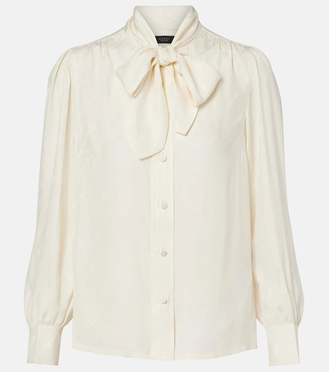 Gucci - Interlocking G silk crêpe satin blouse
