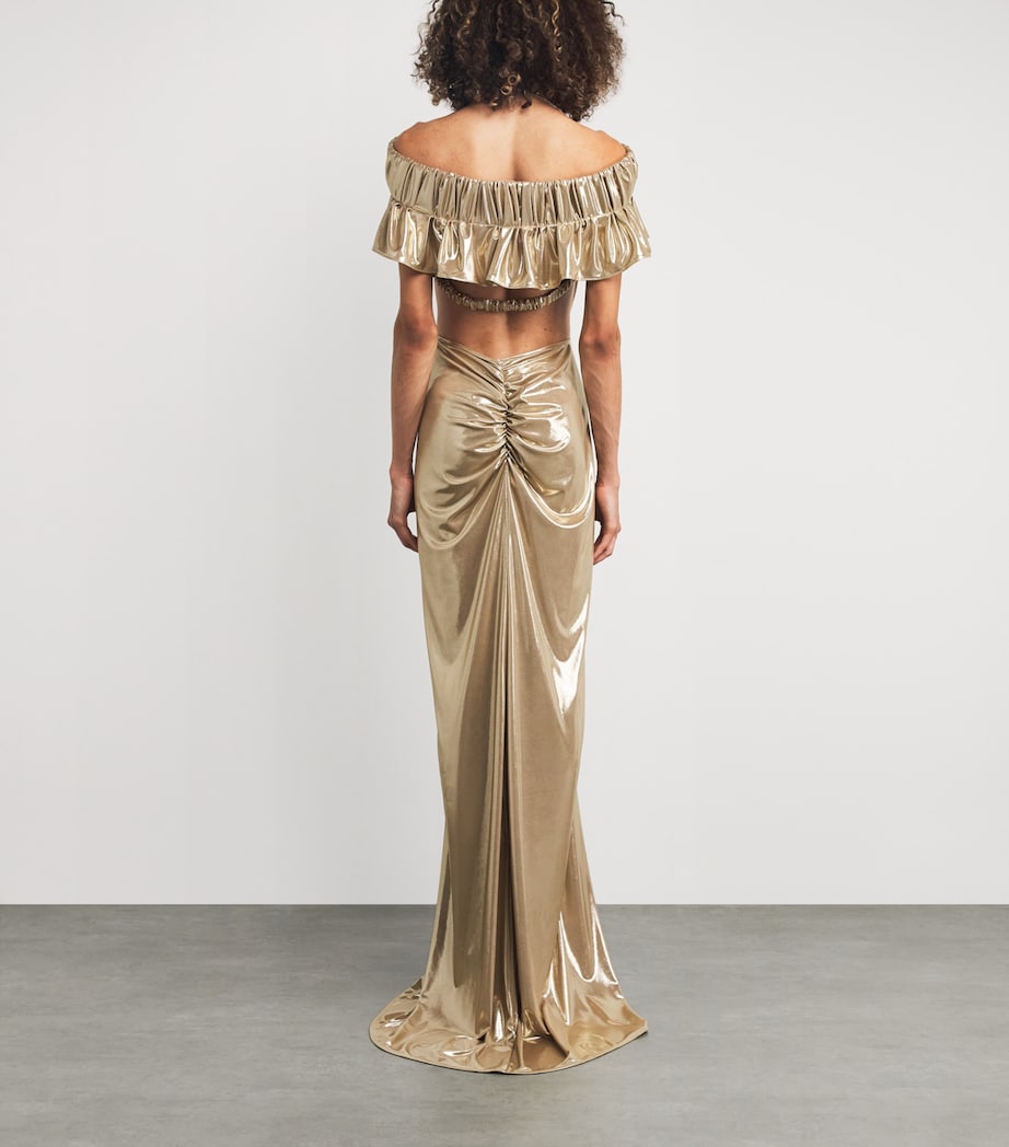 Maticevski Gold Plunge Latitude Gown