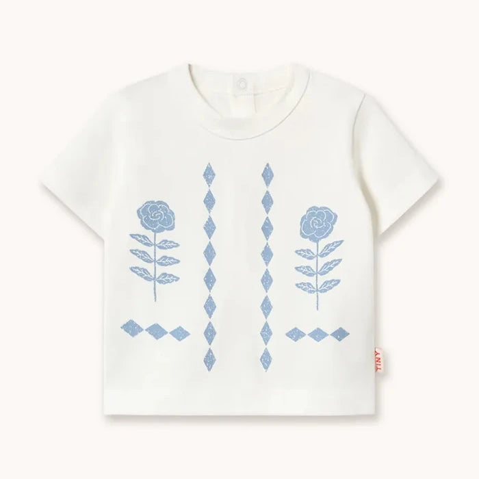 Tinycottons тениска за бебе памучна FLOWER PATTERN GRAPHIC BABY TEE