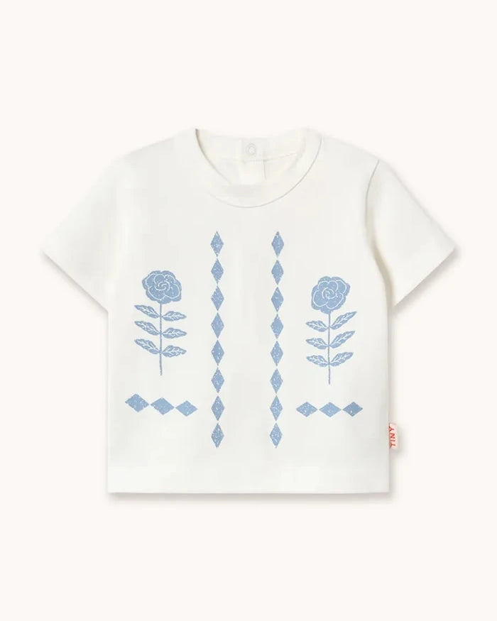 Tinycottons тениска за бебе памучна FLOWER PATTERN GRAPHIC BABY TEE