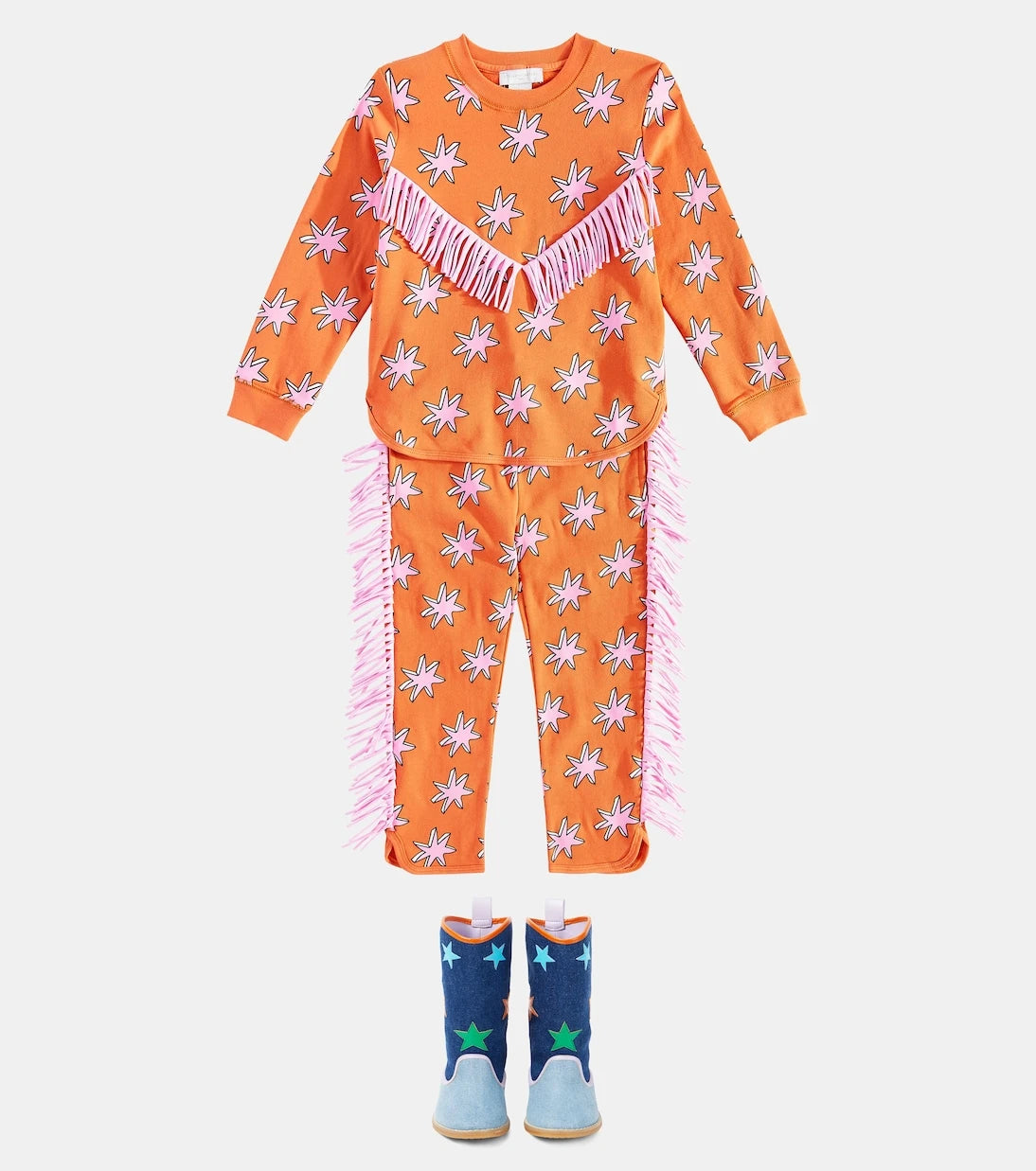 Stella McCartney Kids - سويت شيرت قطني بطبعة مهدّب