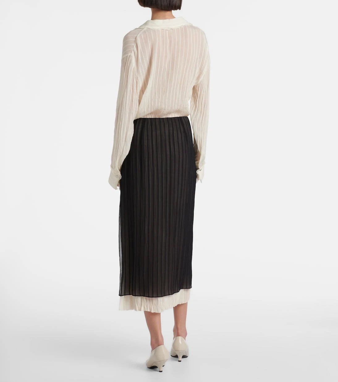 Vince - Striped midi skirt