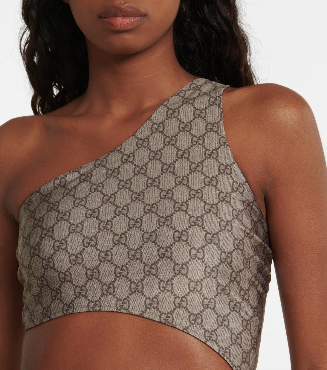 Gucci - GG cutout one-shoulder swimsuit