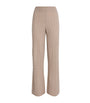 Soft Goat Ivory Cashmere Cable-Knit Sweatpants