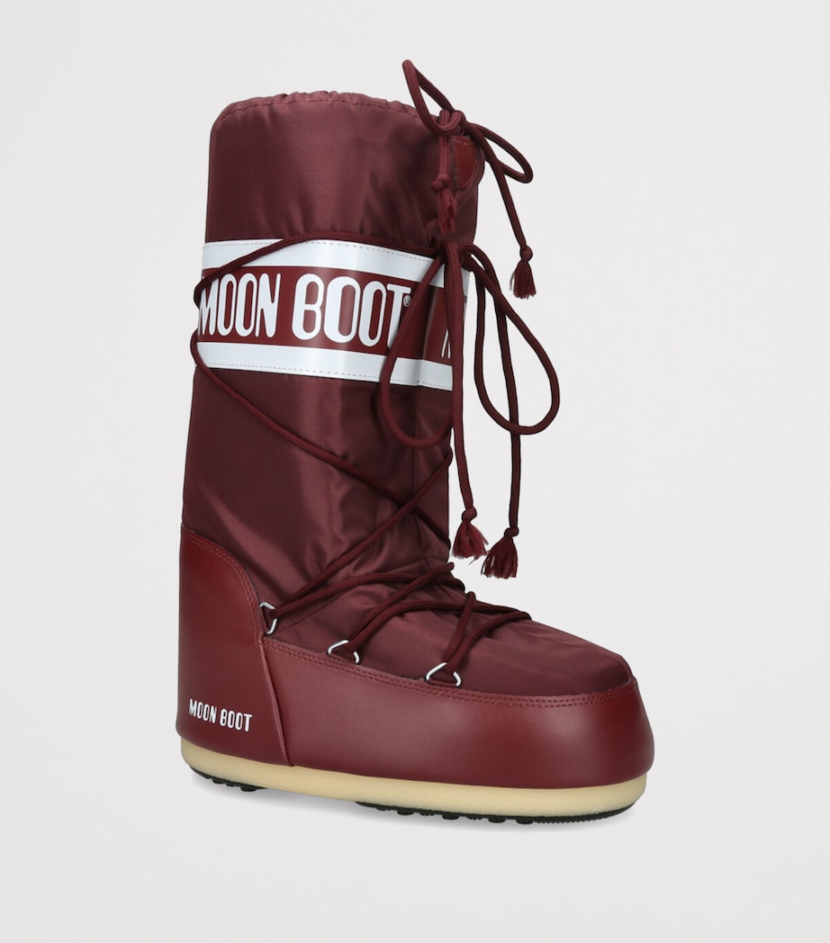 Burgundy Nylon Moon Boots