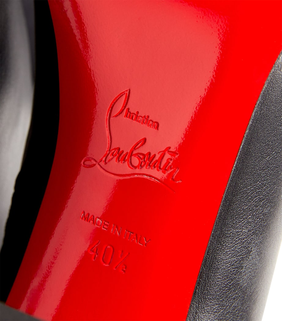 Christian Louboutin Black Turela Leather Ankle Boots 85