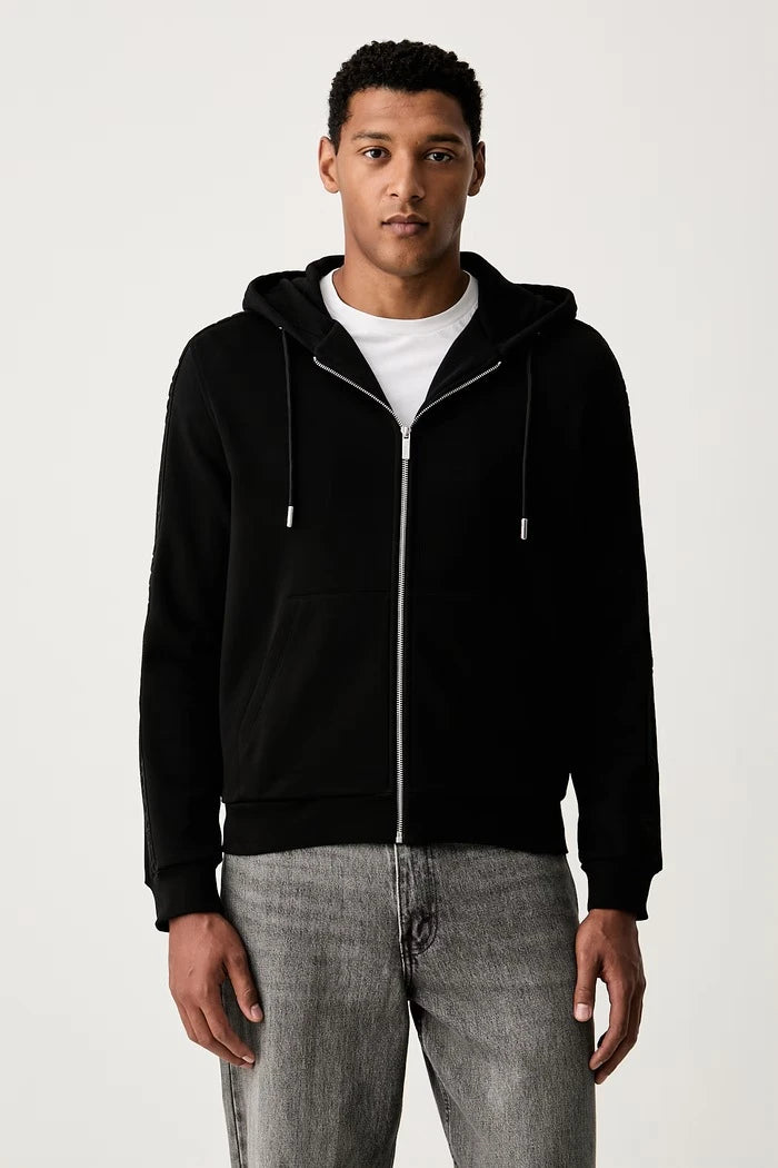 Karl Lagerfeld pamuklu erkek fermuarlı sweatshirt