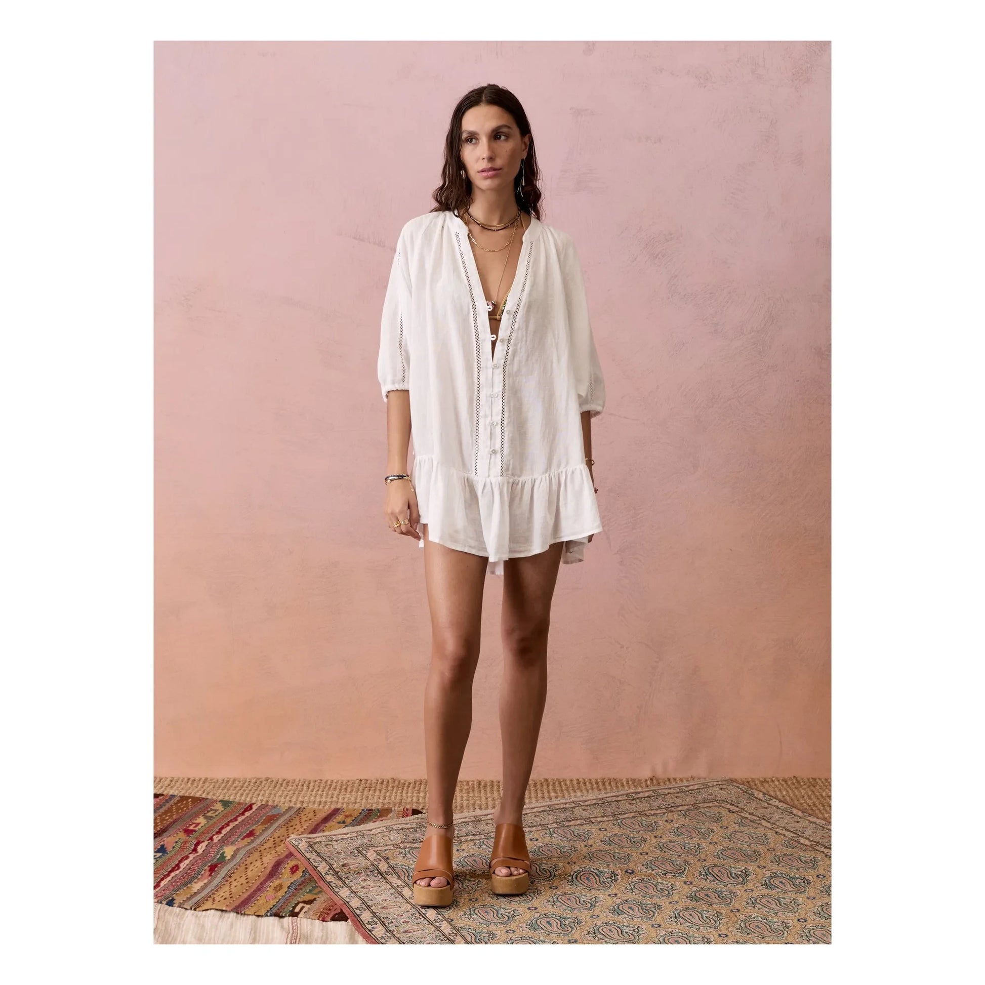 Boteh - Dress Shirt La Ponche Linen | White