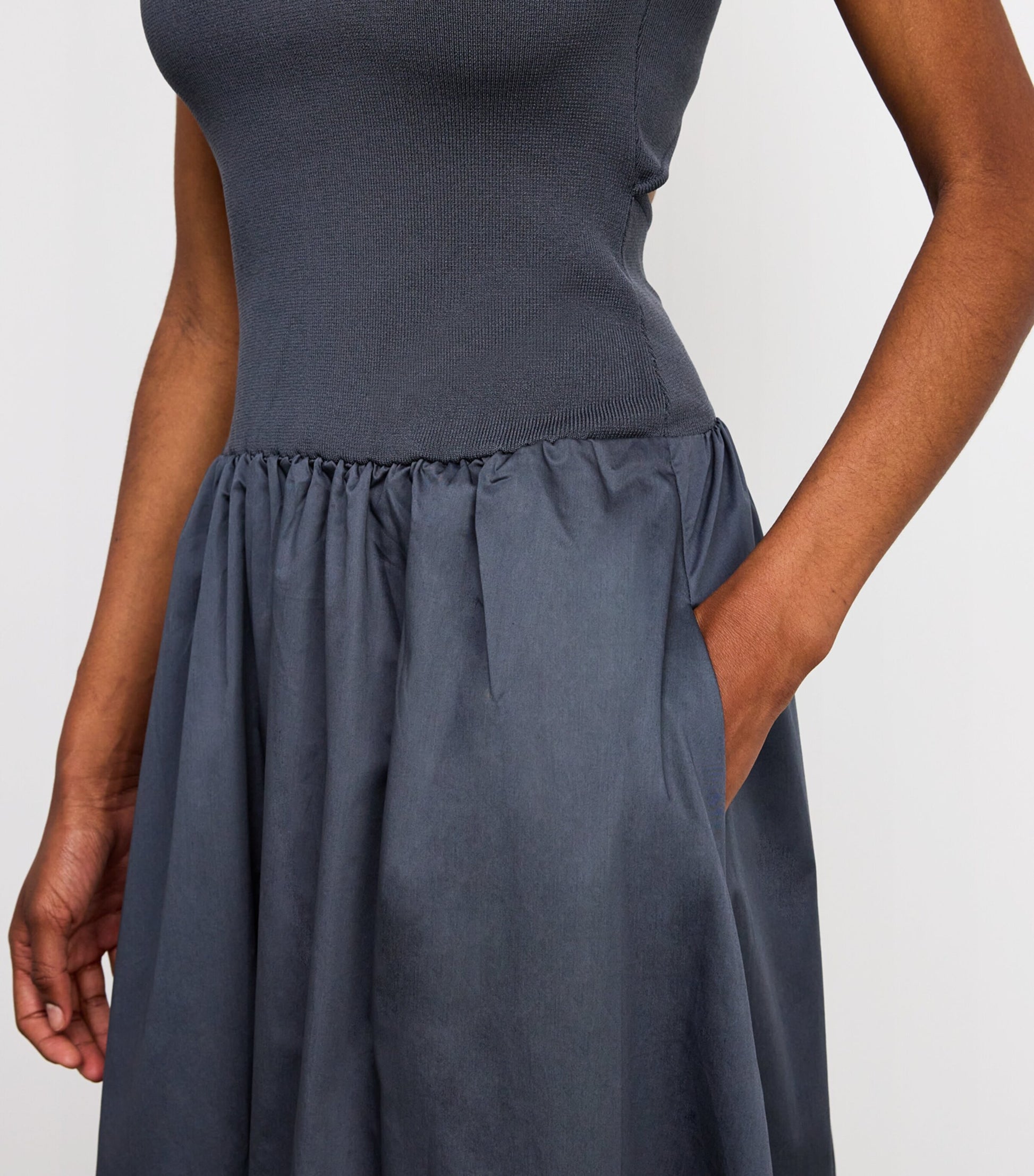 St. Agni Grey Cut-Out Maxi Dress