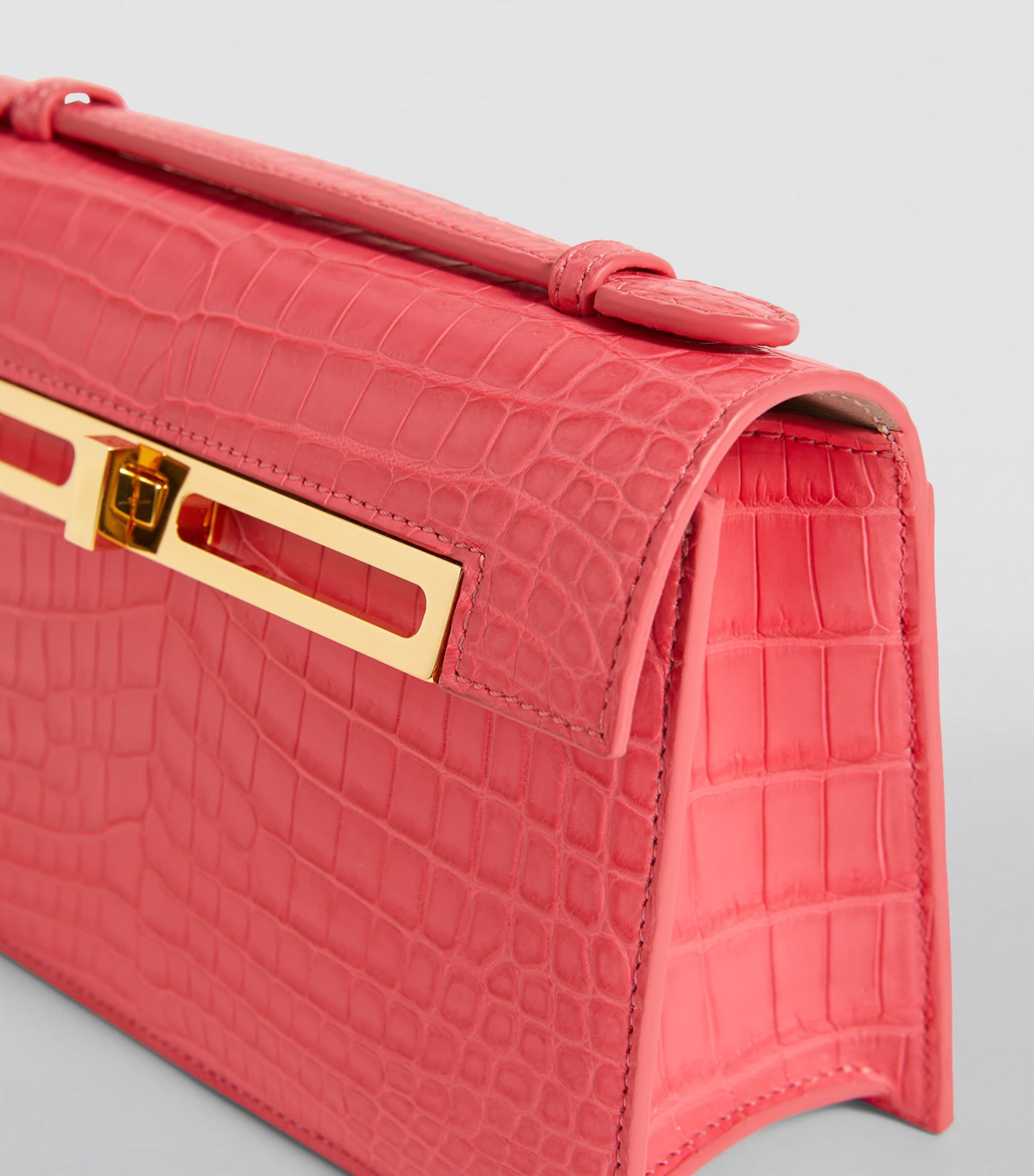 Llora Pink Mini Crocodile Emma Top-Handle Bag