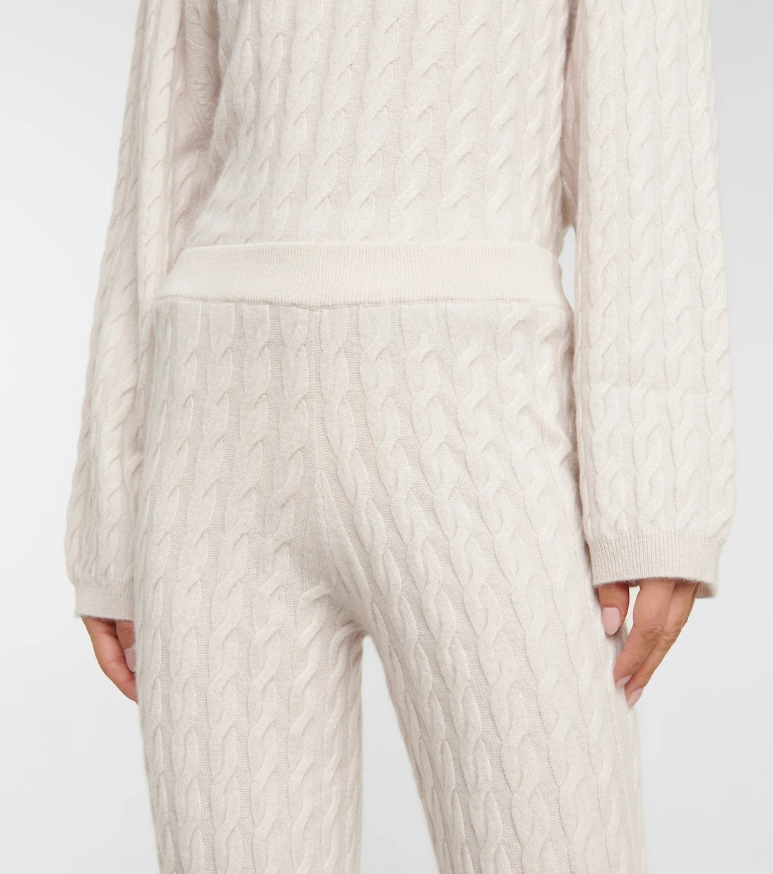 Jardin des Orangers - Cable-knit cashmere pants