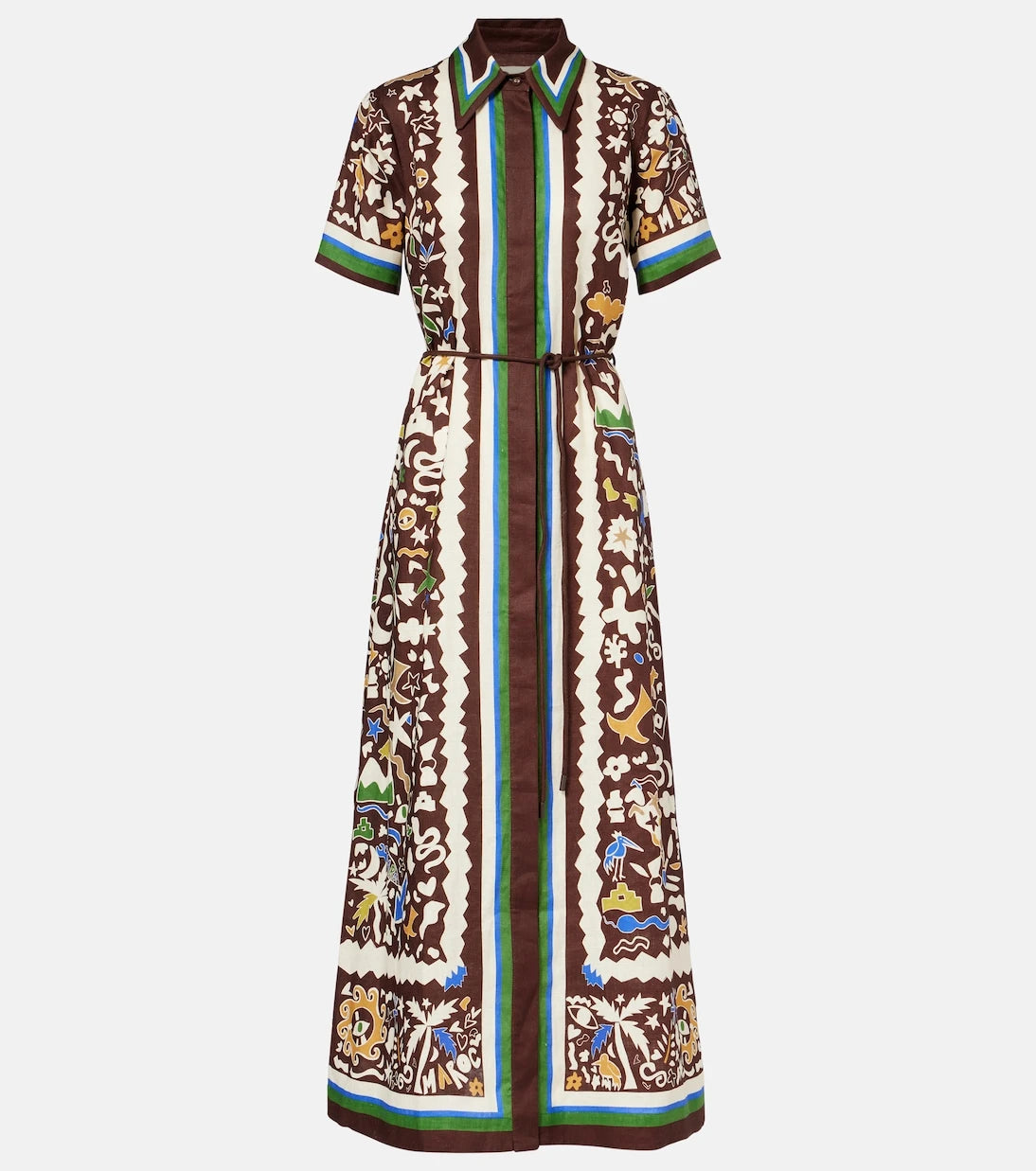 Alémais - Maroc printed linen shirt dress