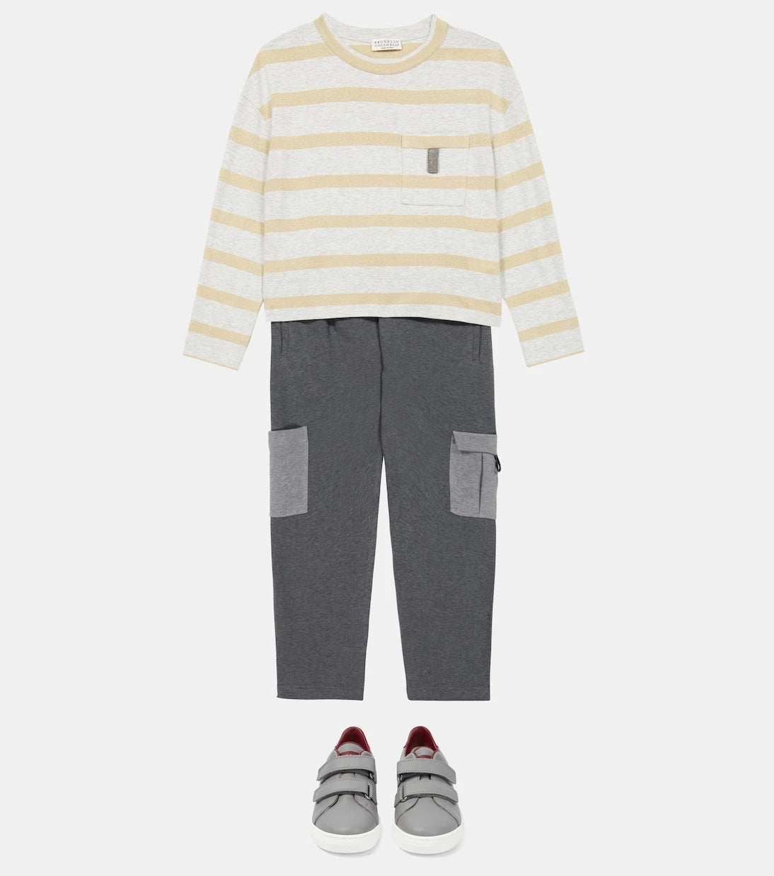 Brunello Cucinelli Kids - Striped jersey long-sleeved top