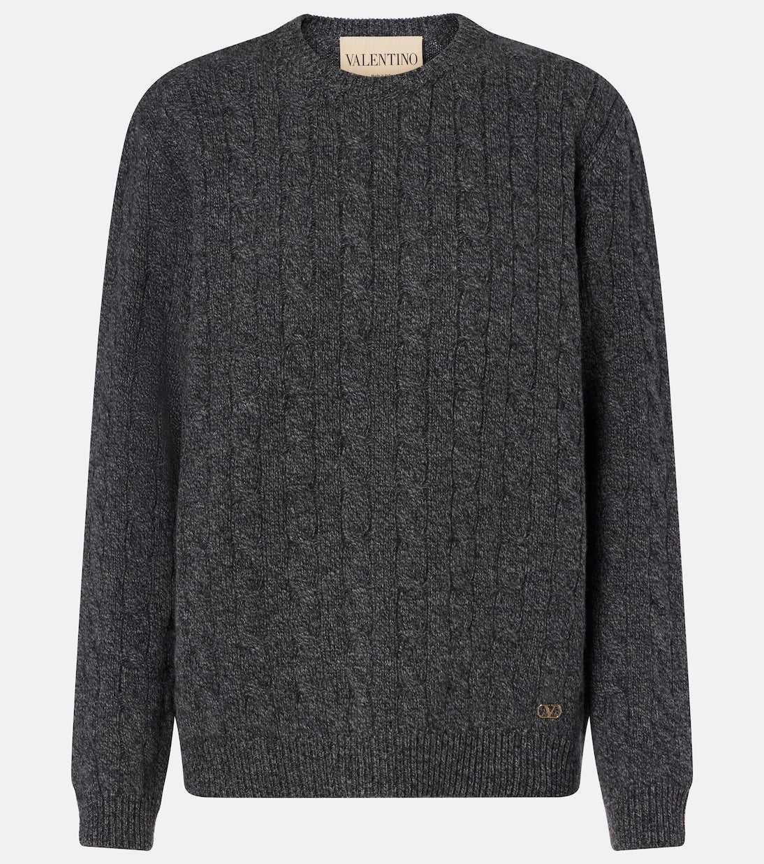 Valentino - Cable-knit virgin wool mouliné sweater