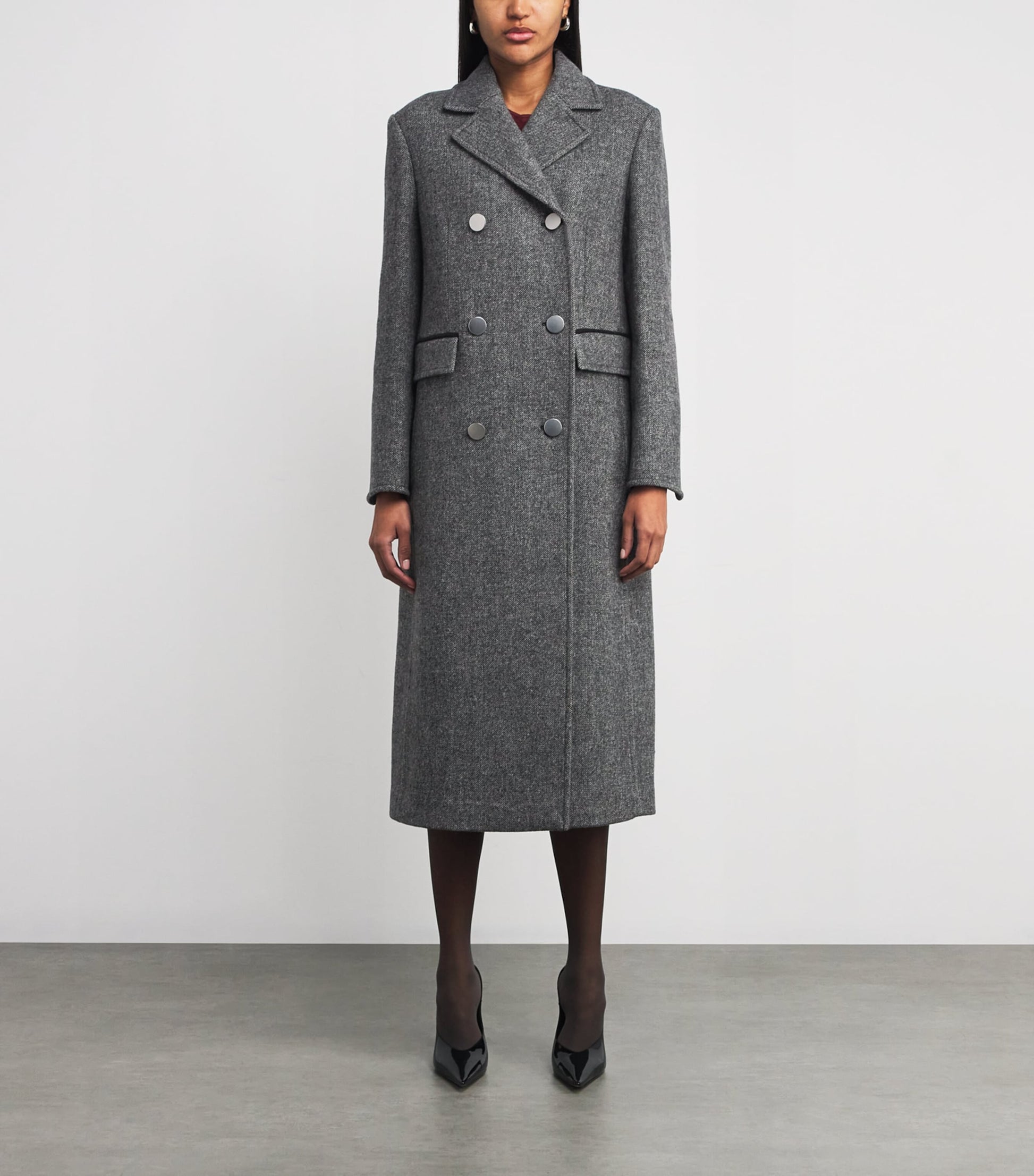 MAX&Co. Grey Wool Double-Breasted Coat