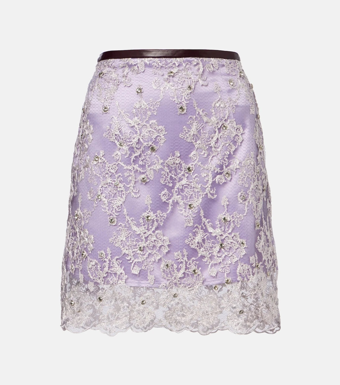 Jacques Wei - Embellished lace miniskirt